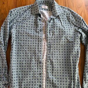 Stenstroms fitted cotton patterned shirt